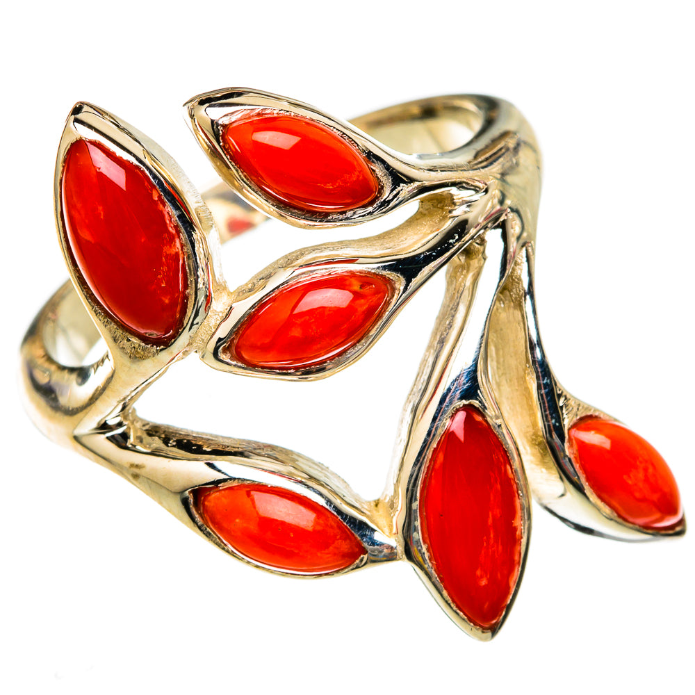 Mediterranean Red Coral Rings handcrafted by Anasilvercos - RING102950 - Photo 2
