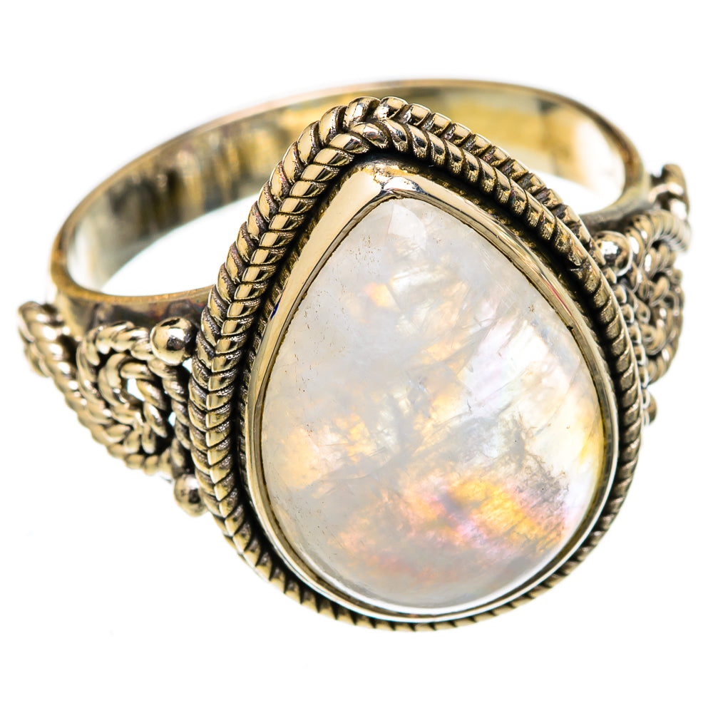 Rainbow Moonstone Rings handcrafted by Anasilvercos - RING102955 - Photo 2