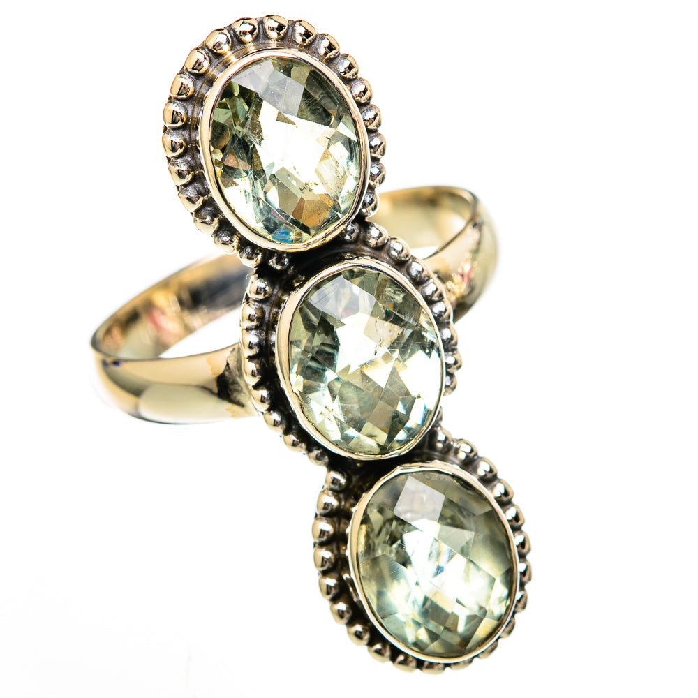 Green Amethyst Rings handcrafted by Anasilvercos - RING103012