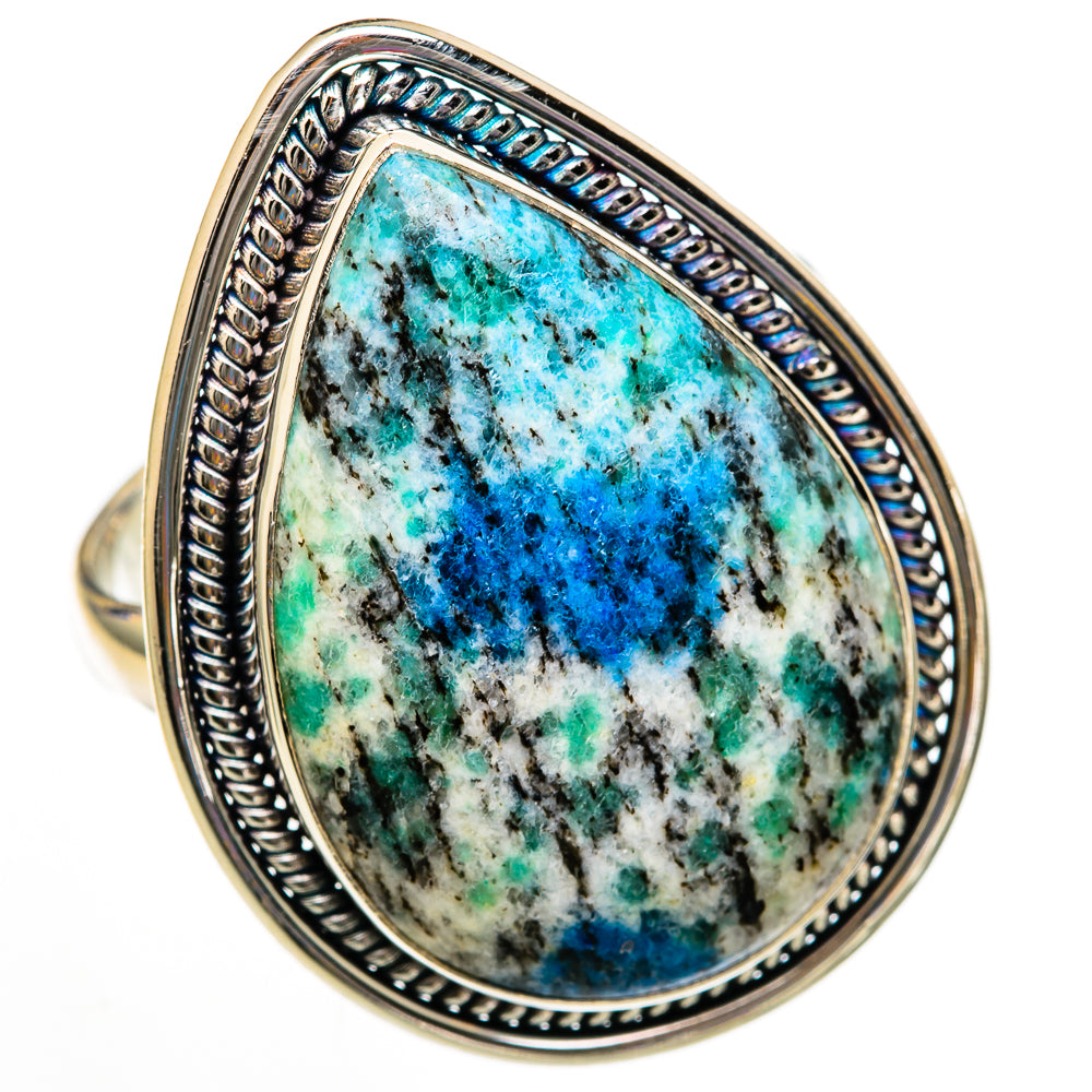 K2 Blue Azurite Rings handcrafted by Anasilvercos - RING103055 - Photo 2