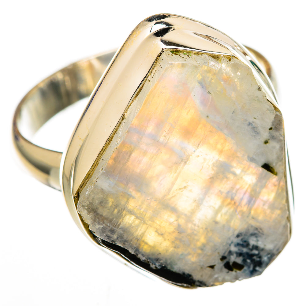 Rainbow Moonstone Rings handcrafted by Anasilvercos - RING103145