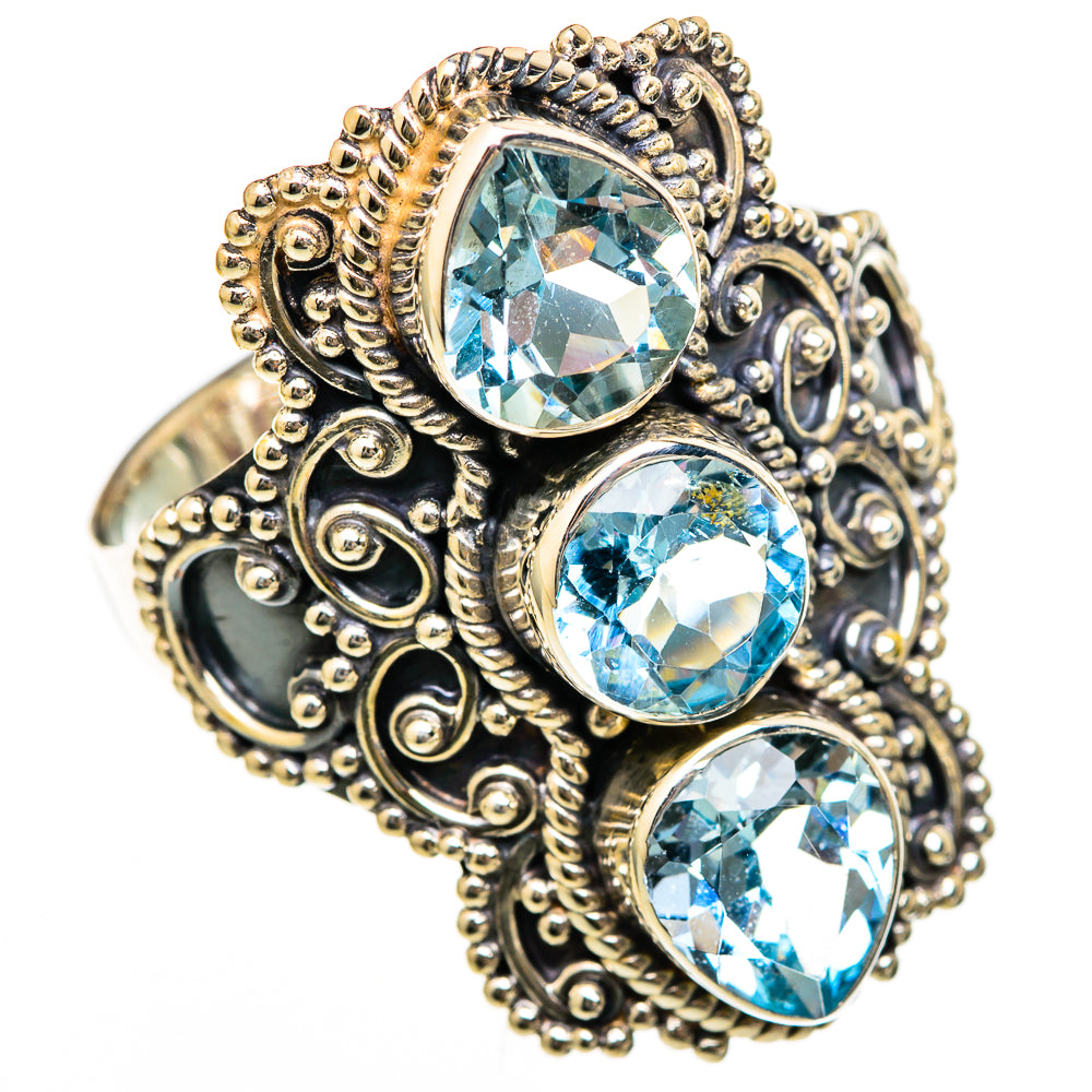 Blue Topaz Rings handcrafted by Anasilvercos - RING103157