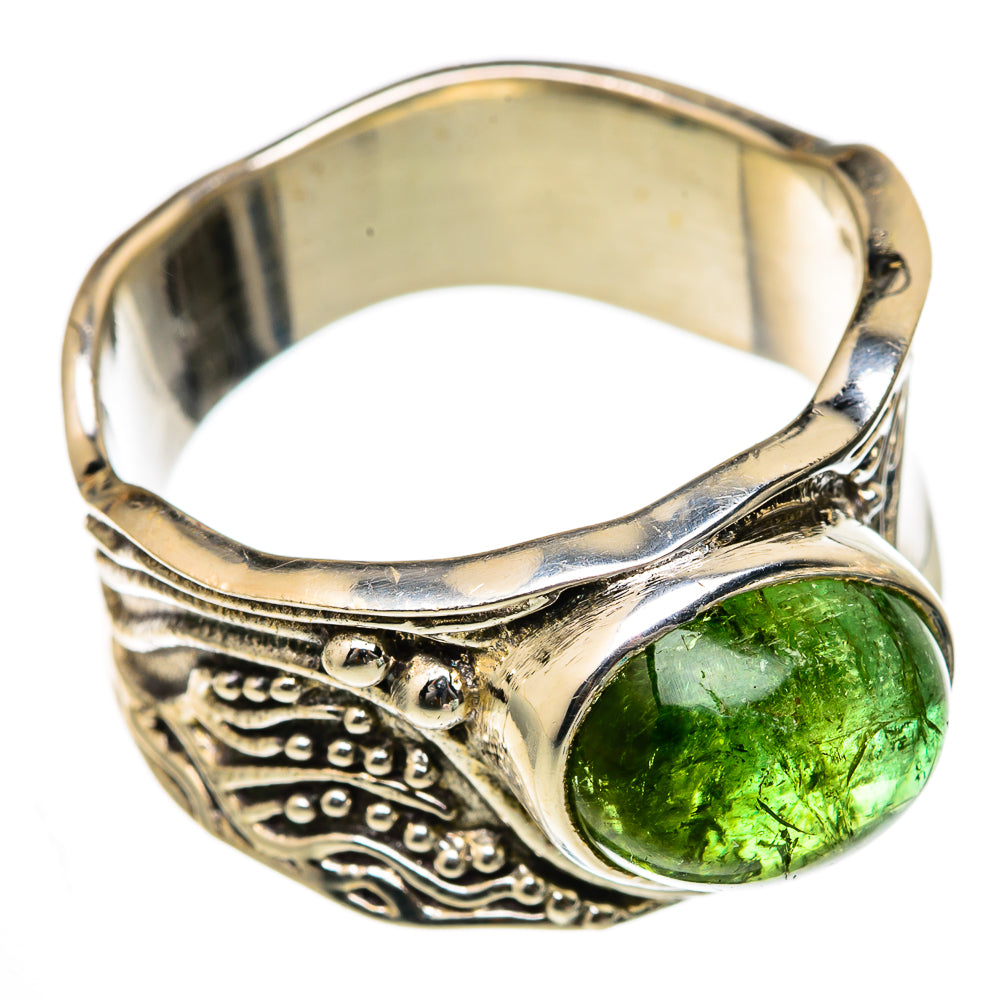 Green Tourmaline Rings handcrafted by Anasilvercos - RING103176