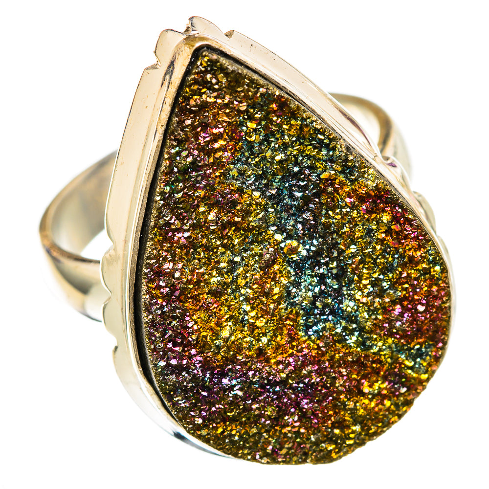 Spectro Pyrite Druzy Rings handcrafted by Anasilvercos - RING103187 - Photo 2