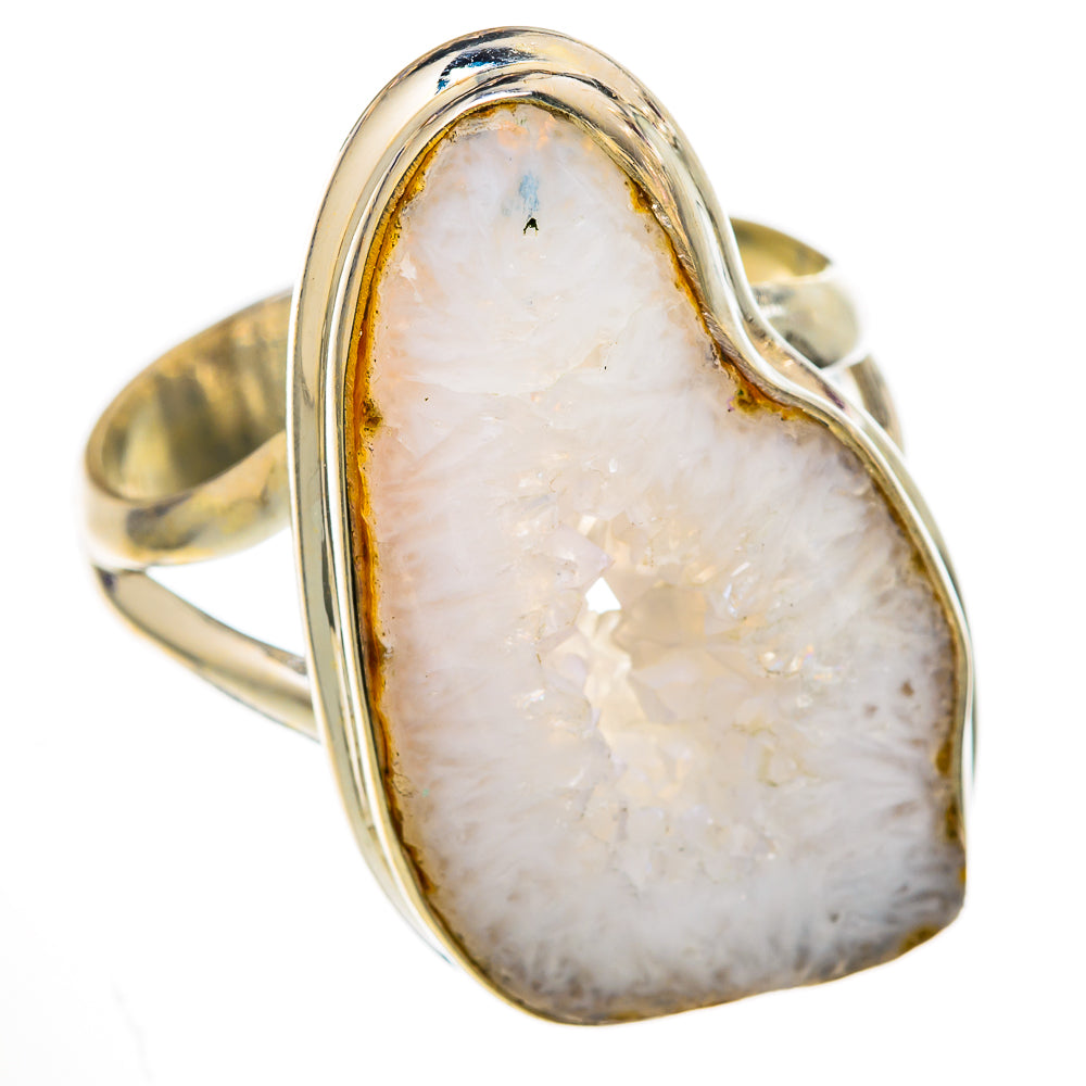 White Geode Slice Rings handcrafted by Anasilvercos - RING103189