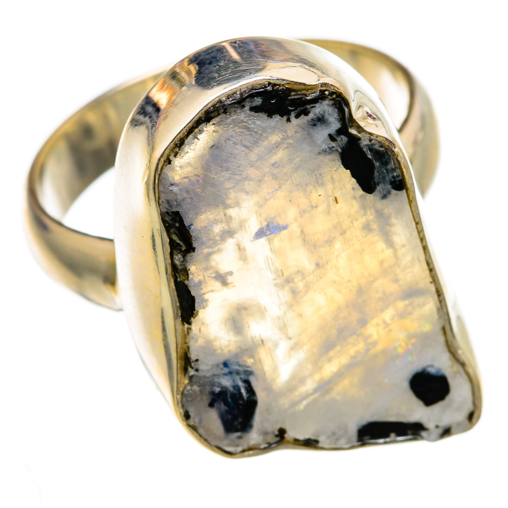Rainbow Moonstone Rings handcrafted by Anasilvercos - RING103193