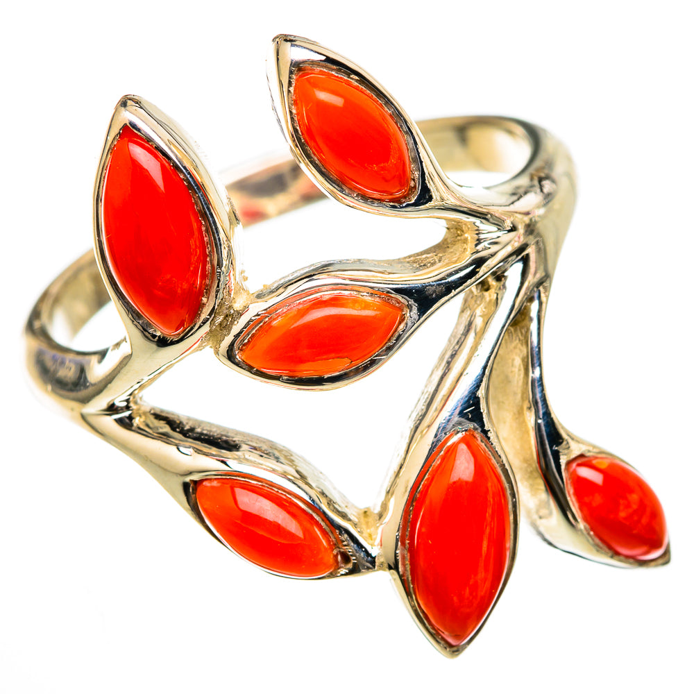 Mediterranean Red Coral Rings handcrafted by Anasilvercos - RING103209 - Photo 2