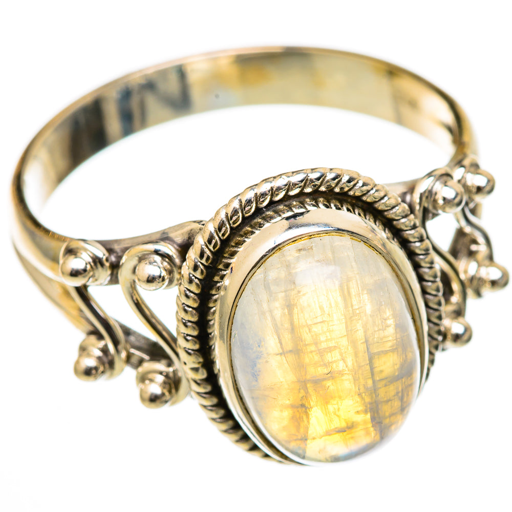 Rainbow Moonstone Rings handcrafted by Anasilvercos - RING103215
