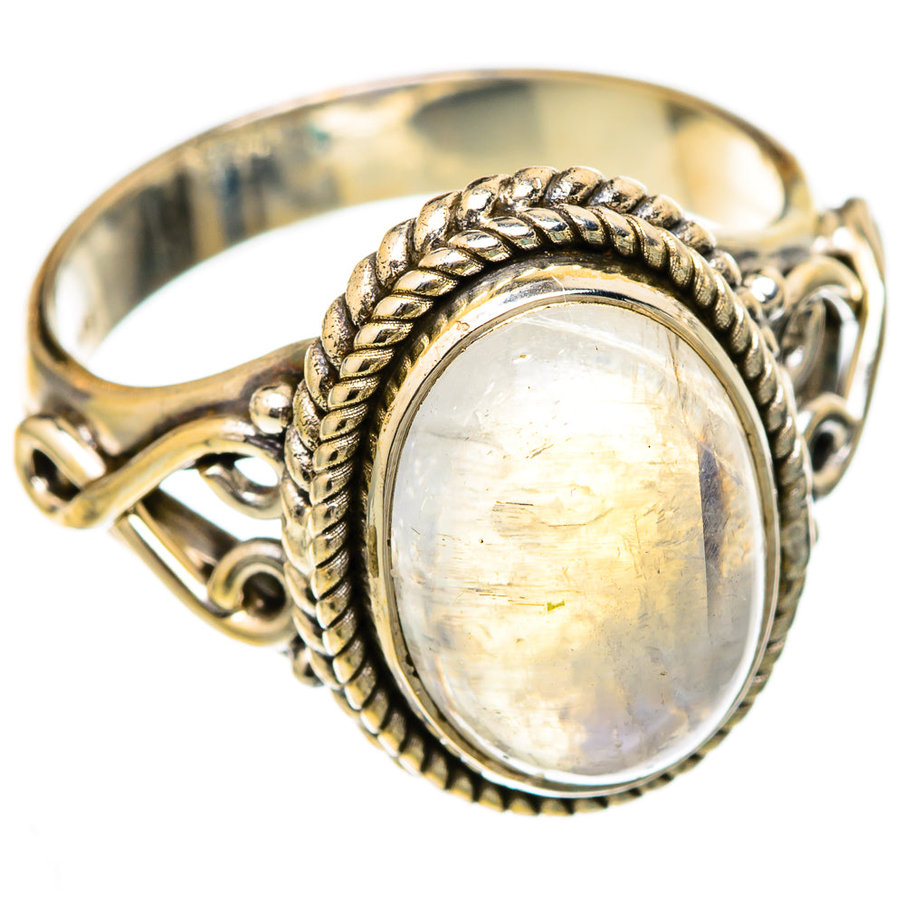 Rainbow Moonstone Rings handcrafted by Anasilvercos - RING103237