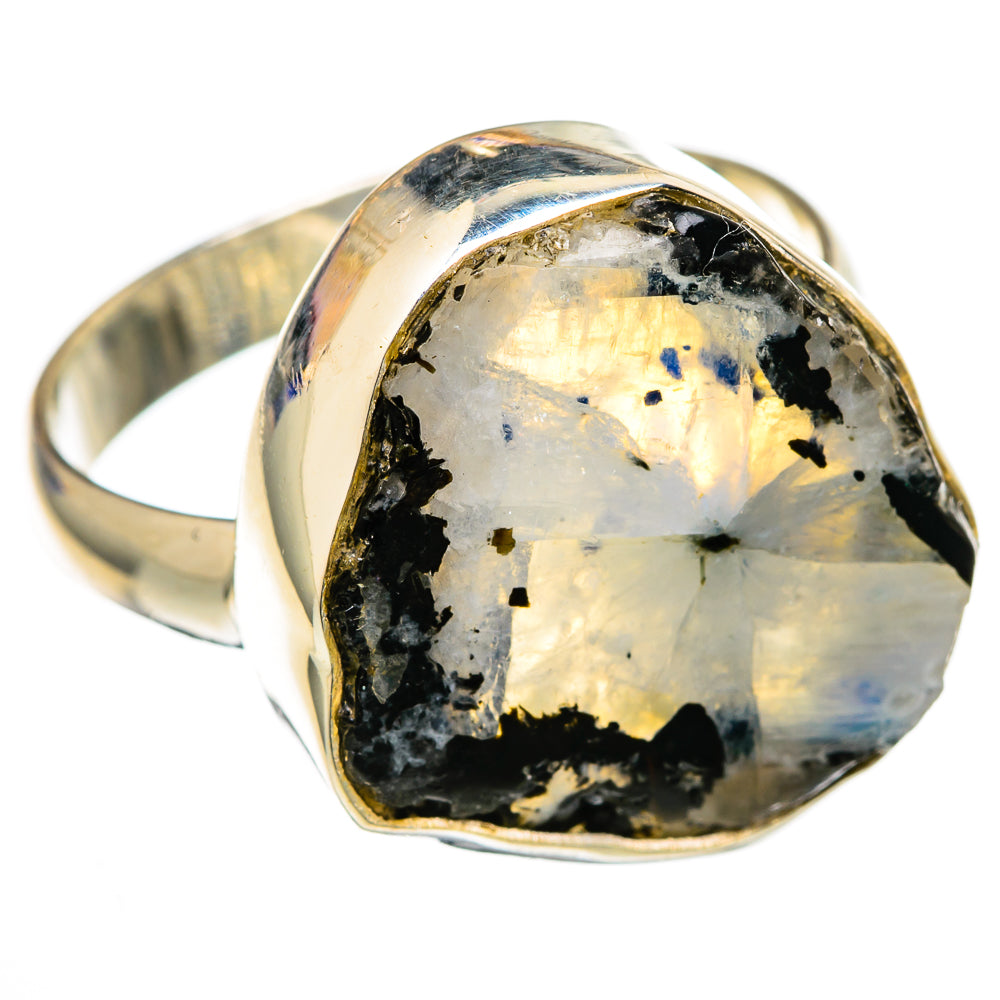 Rainbow Moonstone Rings handcrafted by Anasilvercos - RING103238