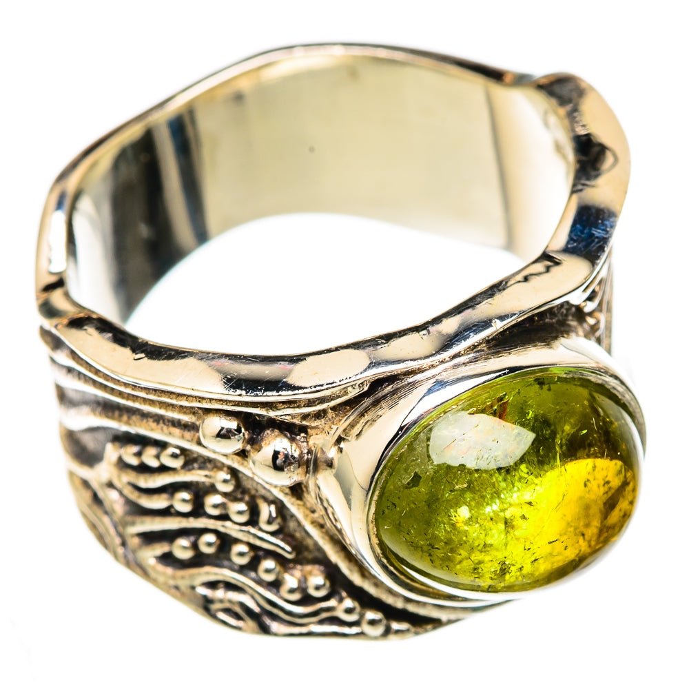 Green Tourmaline Rings handcrafted by Anasilvercos - RING103250