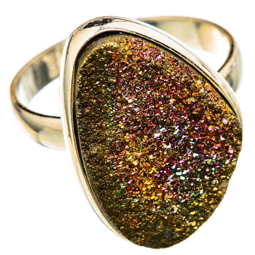 Spectro Pyrite Druzy Rings handcrafted by Anasilvercos - RING103259 - Photo 2