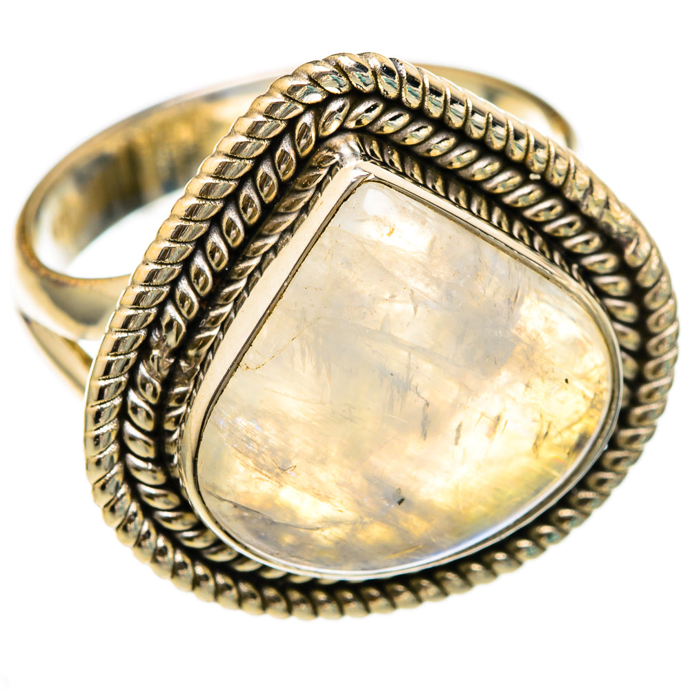 Rainbow Moonstone Rings handcrafted by Anasilvercos - RING103260