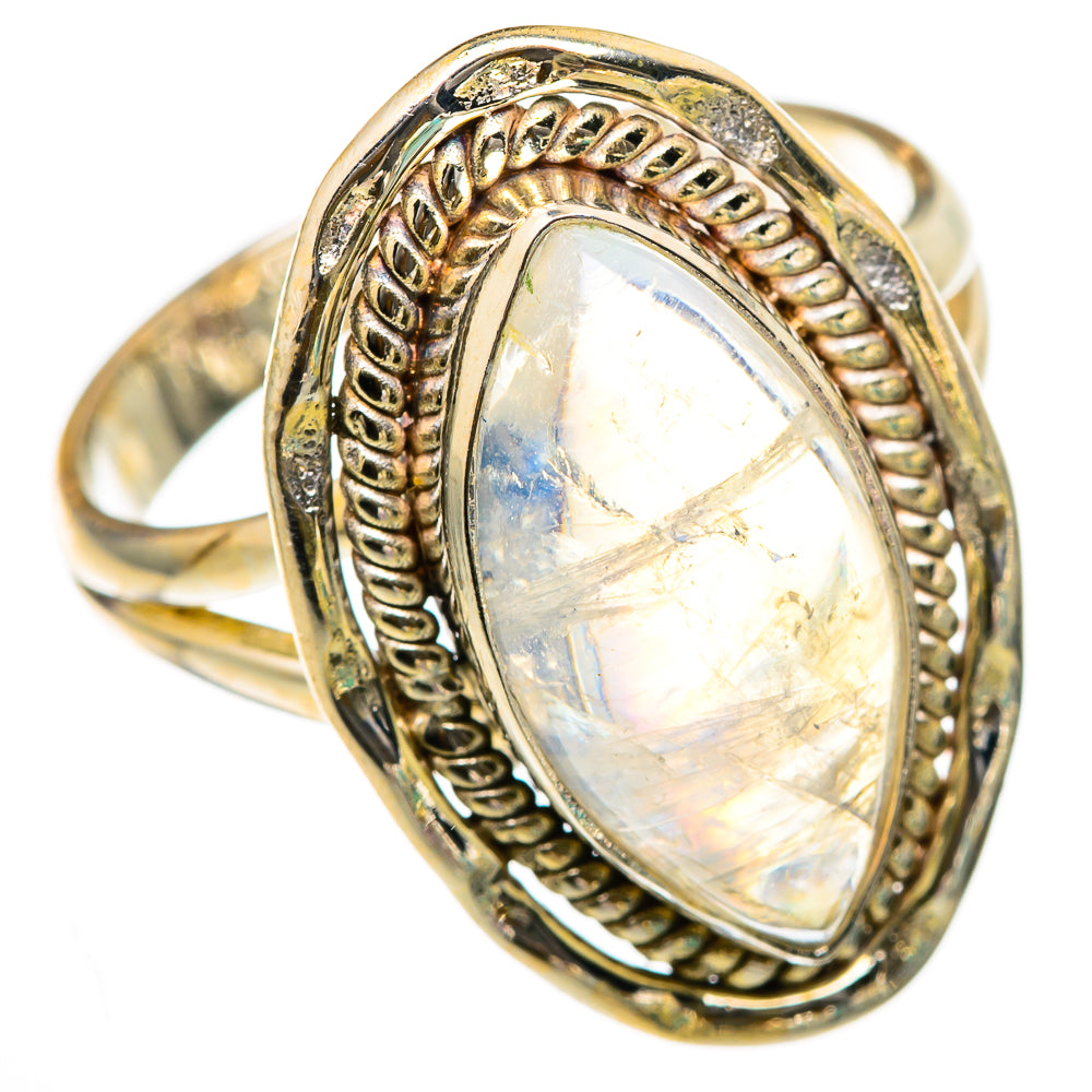Rainbow Moonstone Rings handcrafted by Anasilvercos - RING103262 - Photo 2