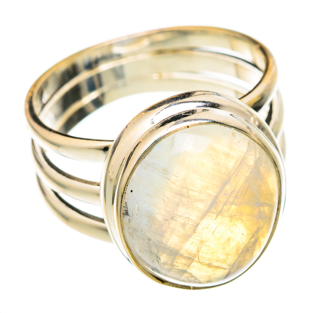 Rainbow Moonstone Rings handcrafted by Anasilvercos - RING103264 - Photo 2