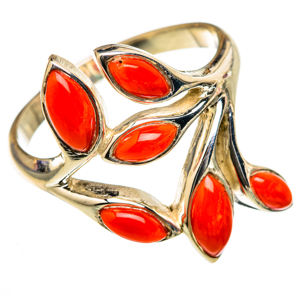Mediterranean Red Coral Rings handcrafted by Anasilvercos - RING103296 - Photo 2