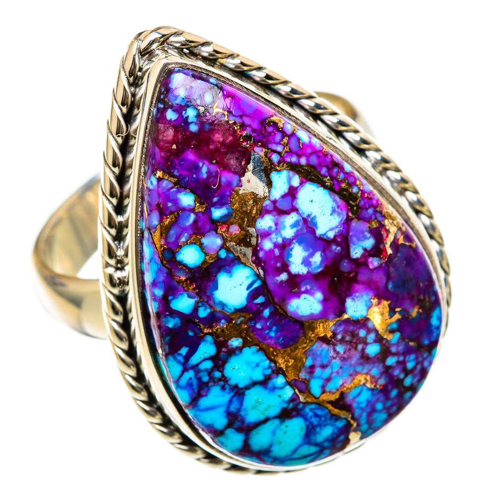 Purple Copper Turquoise Rings handcrafted by Anasilvercos - RING103482