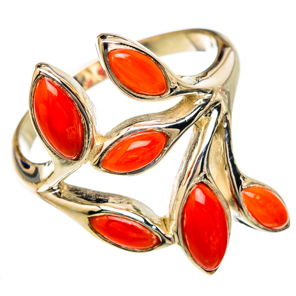 Mediterranean Red Coral Rings handcrafted by Anasilvercos - RING103495 - Photo 2