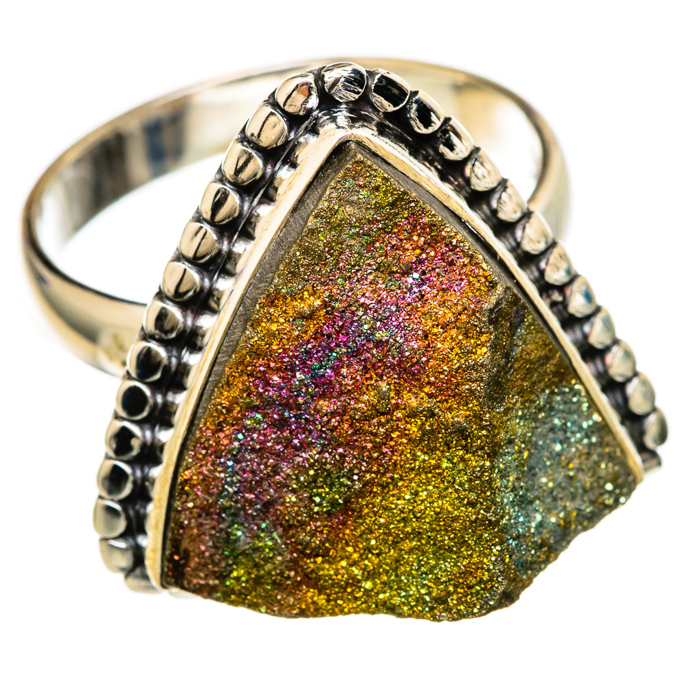 Spectro Pyrite Druzy Rings handcrafted by Anasilvercos - RING103500 - Photo 2