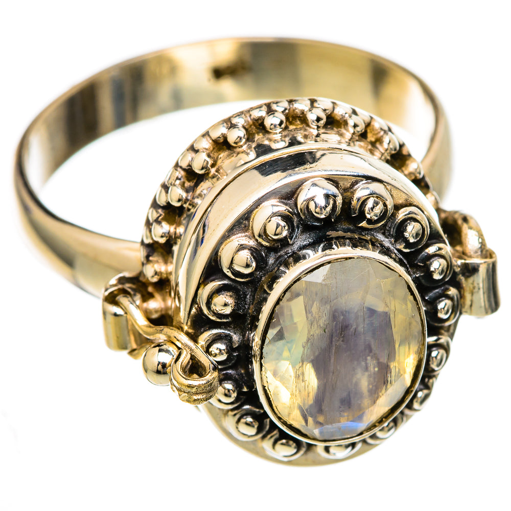 Rainbow Moonstone Rings handcrafted by Anasilvercos - RING103501