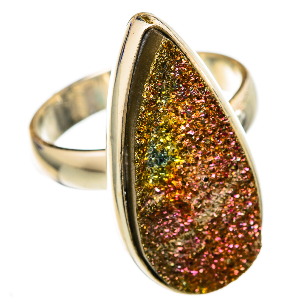 Spectro Pyrite Druzy Rings handcrafted by Anasilvercos - RING103529 - Photo 2