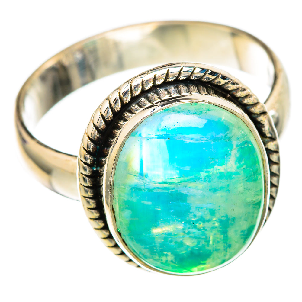 Green Moonstone Rings handcrafted by Anasilvercos - RING103547