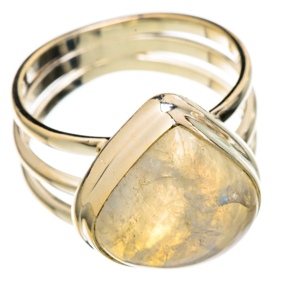 Rainbow Moonstone Rings handcrafted by Anasilvercos - RING103586