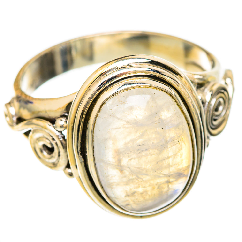Rainbow Moonstone Rings handcrafted by Anasilvercos - RING103589 - Photo 2