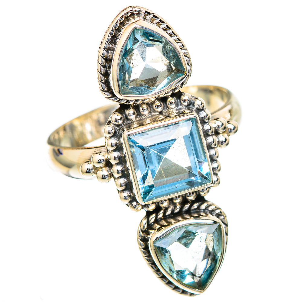 Blue Topaz Rings handcrafted by Anasilvercos - RING103603