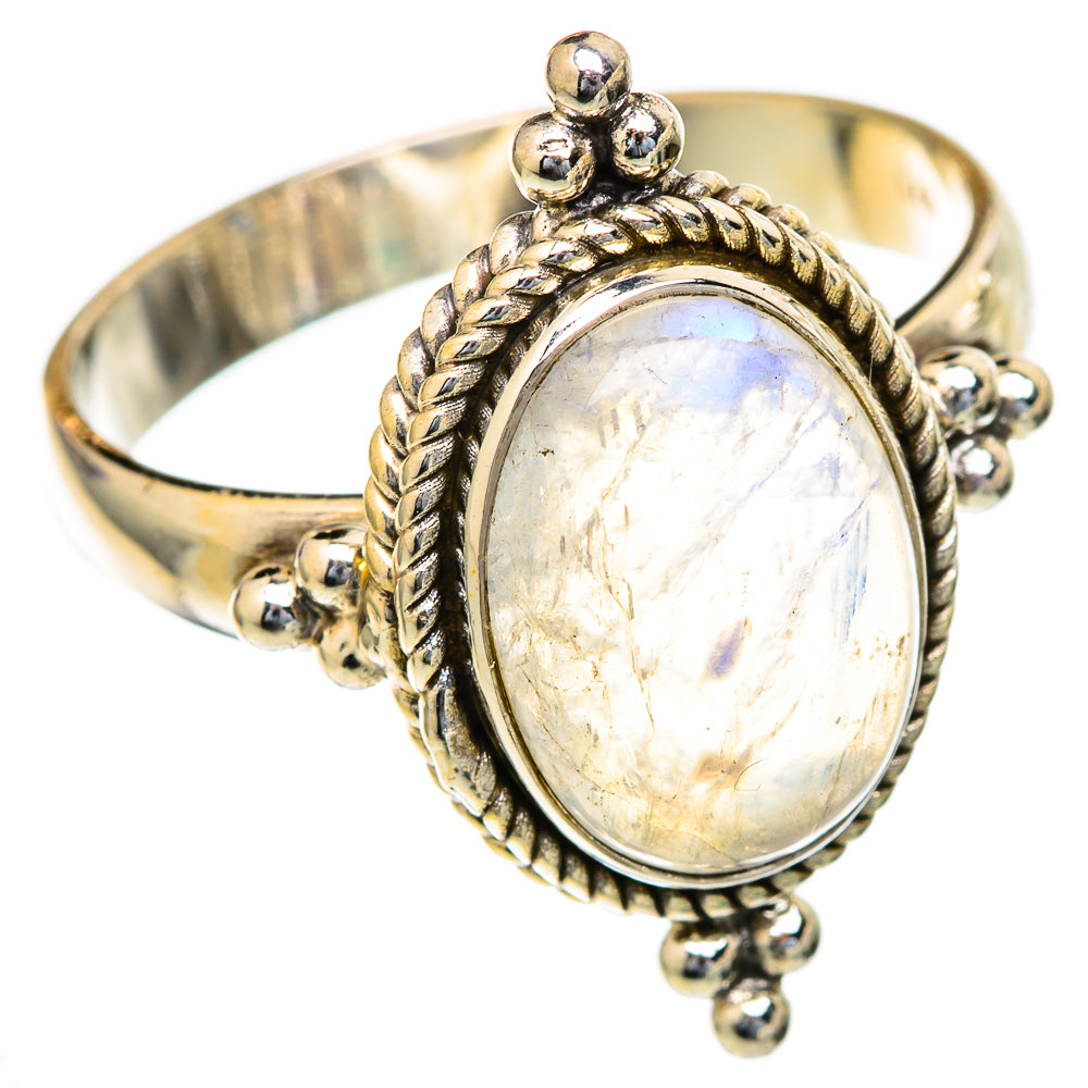 Rainbow Moonstone Rings handcrafted by Anasilvercos - RING103623