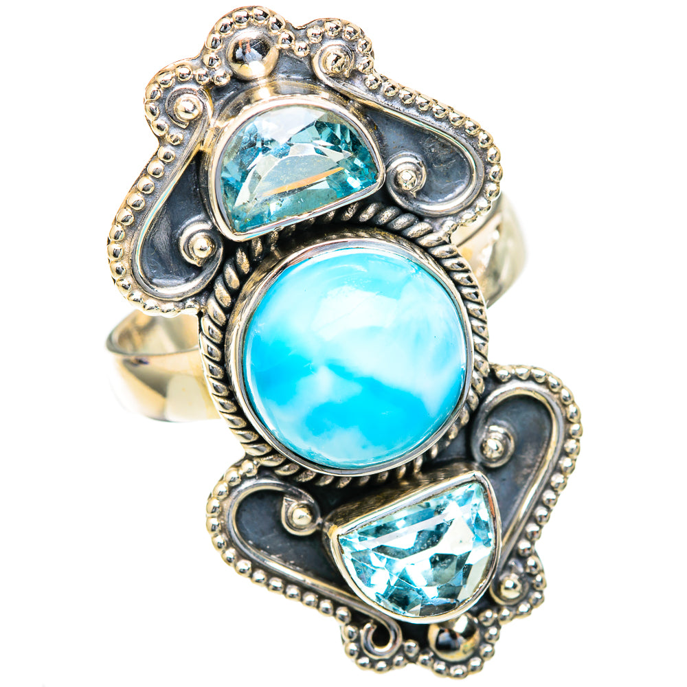 Larimar Rings handcrafted by Anasilvercos - RING103633