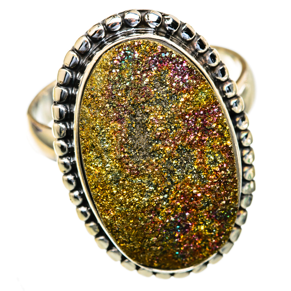 Spectro Pyrite Druzy Rings handcrafted by Anasilvercos - RING103679 - Photo 2