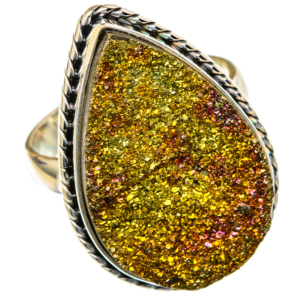 Spectro Pyrite Druzy Rings handcrafted by Anasilvercos - RING103737 - Photo 2