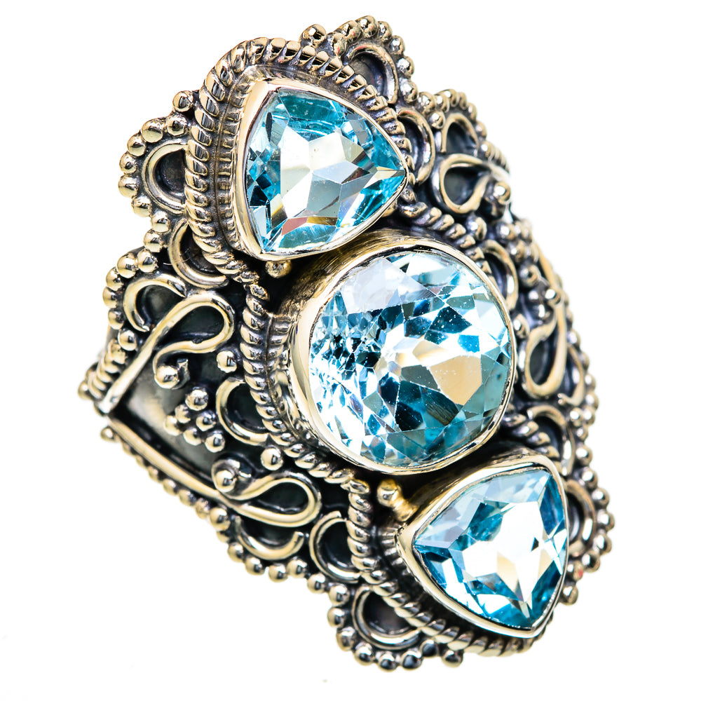 Blue Topaz Rings handcrafted by Anasilvercos - RING103749