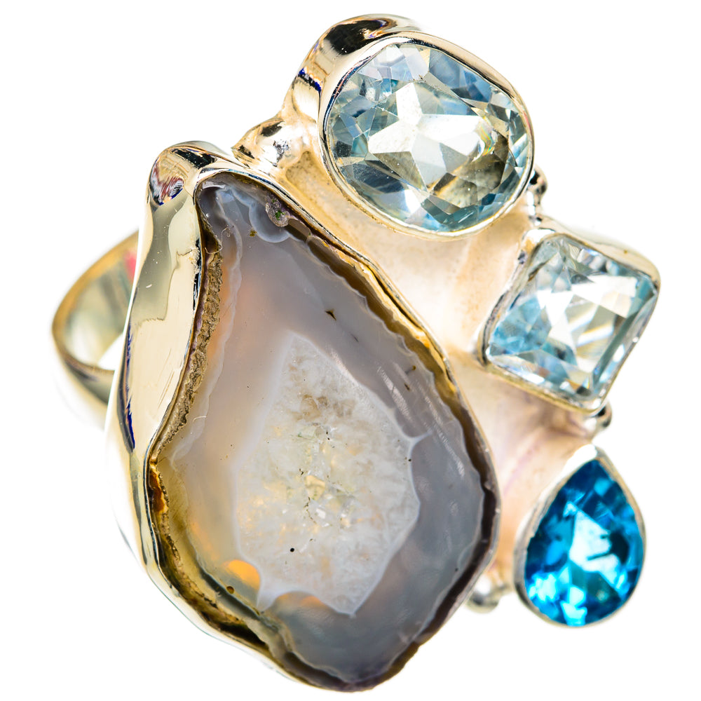 White Geode Slice Rings handcrafted by Anasilvercos - RING103752 - Photo 2