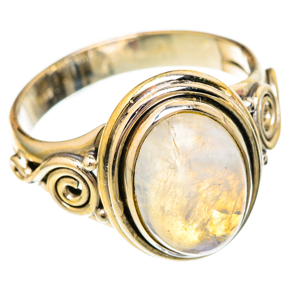 Rainbow Moonstone Rings handcrafted by Anasilvercos - RING103792