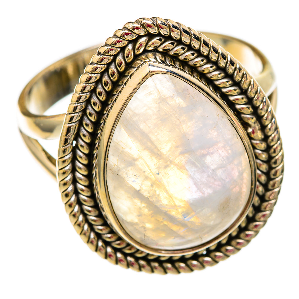 Rainbow Moonstone Rings handcrafted by Anasilvercos - RING103814 - Photo 2
