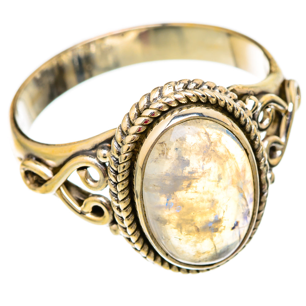 Rainbow Moonstone Rings handcrafted by Anasilvercos - RING103855 - Photo 2