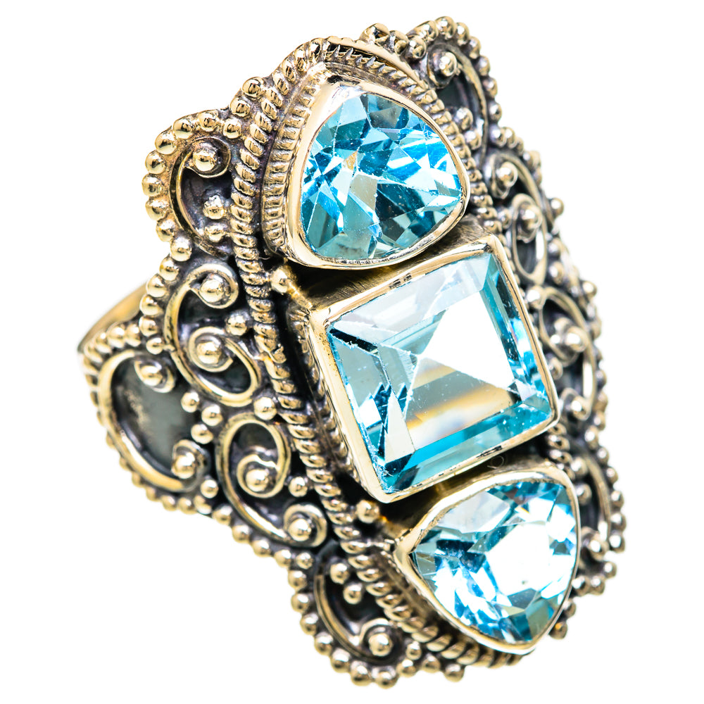 Blue Topaz Rings handcrafted by Anasilvercos - RING103937