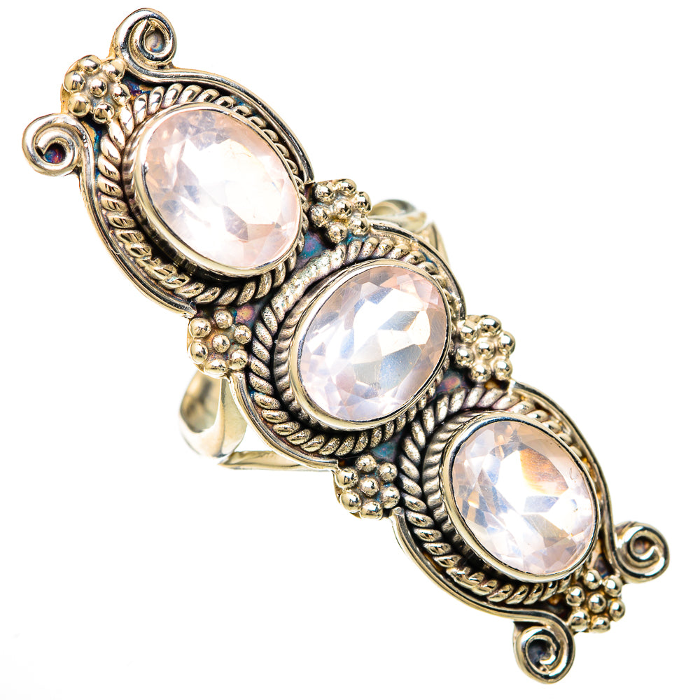 Rose Quartz Rings handcrafted by Anasilvercos - RING103951
