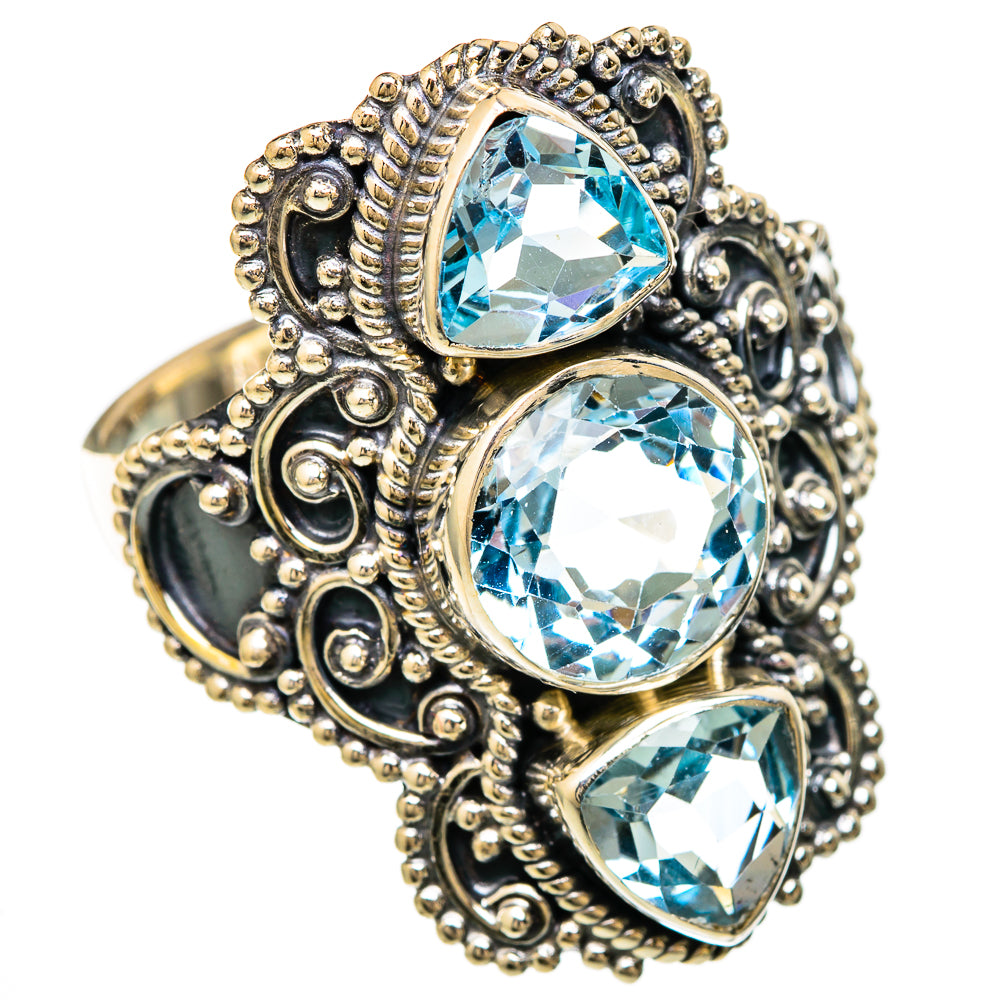 Blue Topaz Rings handcrafted by Anasilvercos - RING104013 - Photo 2