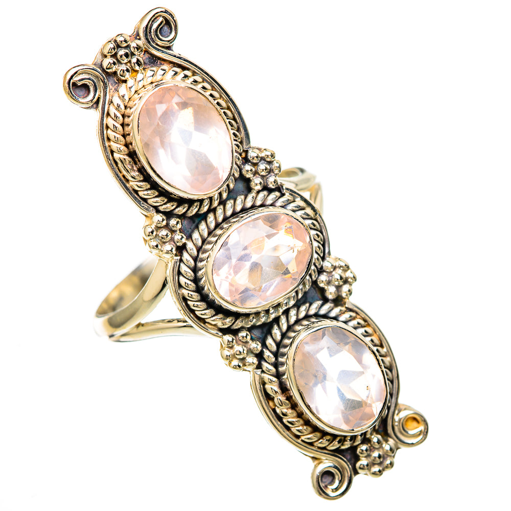 Rose Quartz Rings handcrafted by Anasilvercos - RING104044