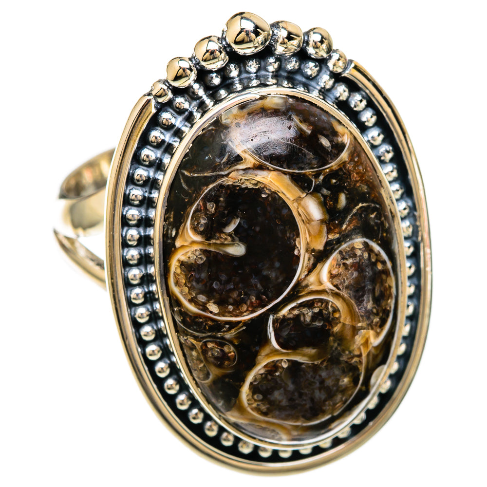 Turritella Agate Rings handcrafted by Anasilvercos - RING104121 - Photo 2