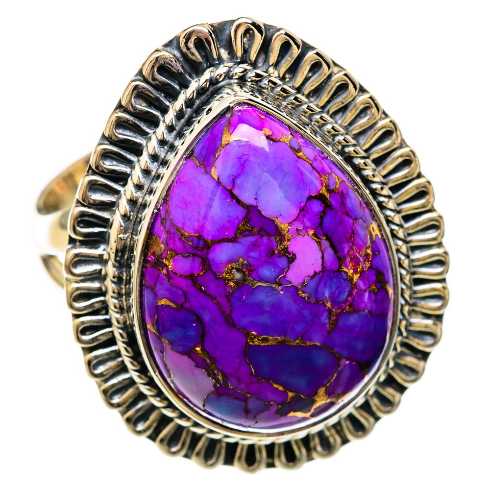 Purple Copper Composite Turquoise Rings handcrafted by Anasilvercos - RING104130 - Photo 2