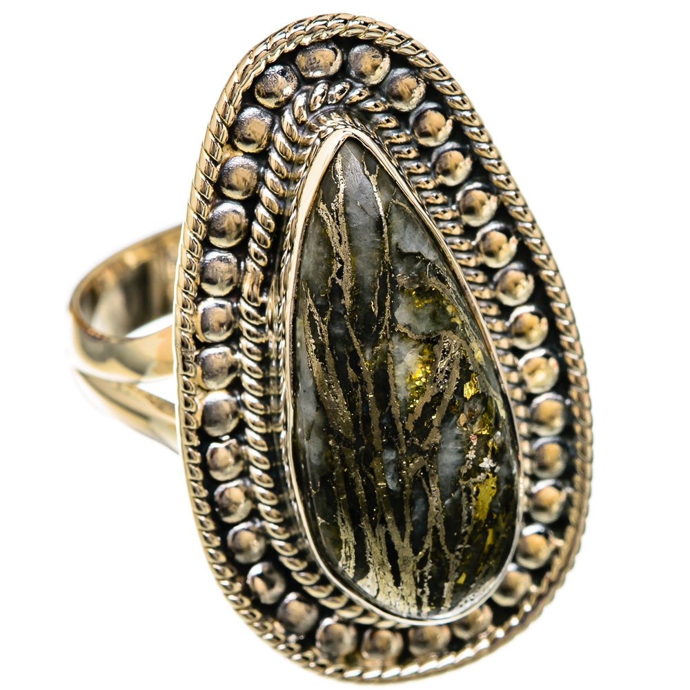 Pyrite Agate Rings handcrafted by Anasilvercos - RING104131 - Photo 2