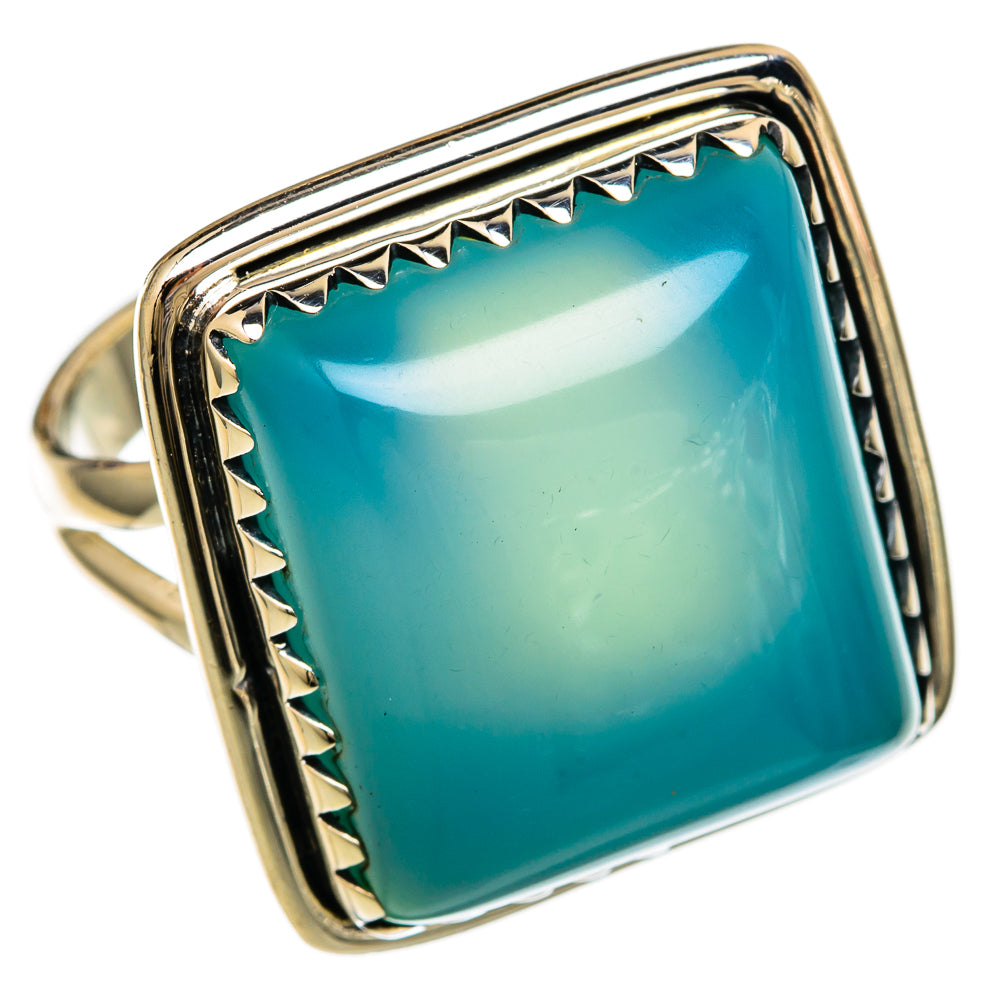 Aqua Chalcedony Rings handcrafted by Anasilvercos - RING104143 - Photo 2