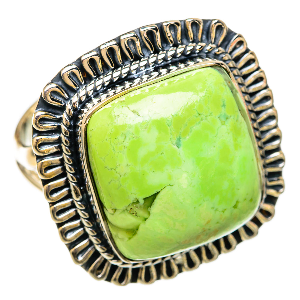 Lemon Chrysoprase Rings handcrafted by Anasilvercos - RING104147 - Photo 2