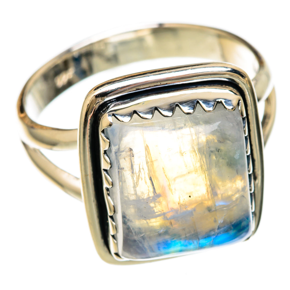 Rainbow Moonstone Rings handcrafted by Anasilvercos - RING104205 - Photo 2