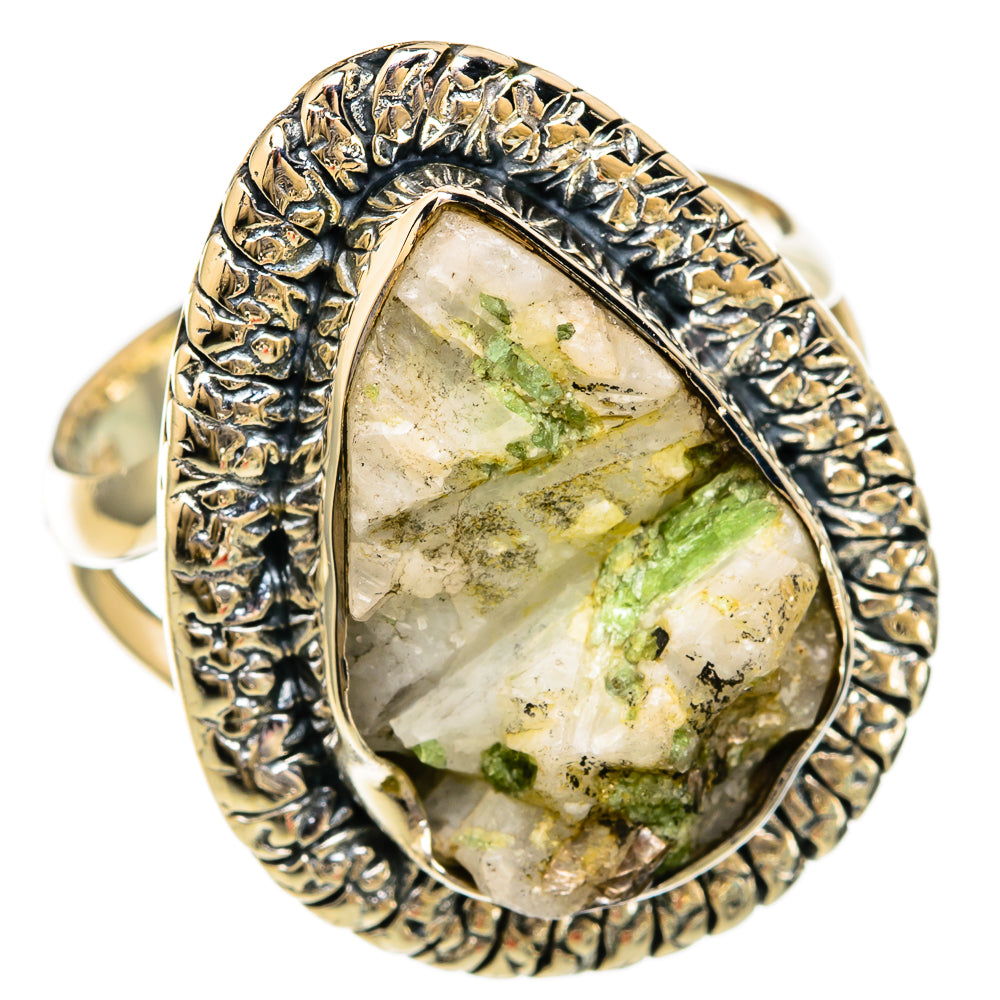 Green Tourmaline In Quartz Rings handcrafted by Anasilvercos - RING104234 - Photo 2