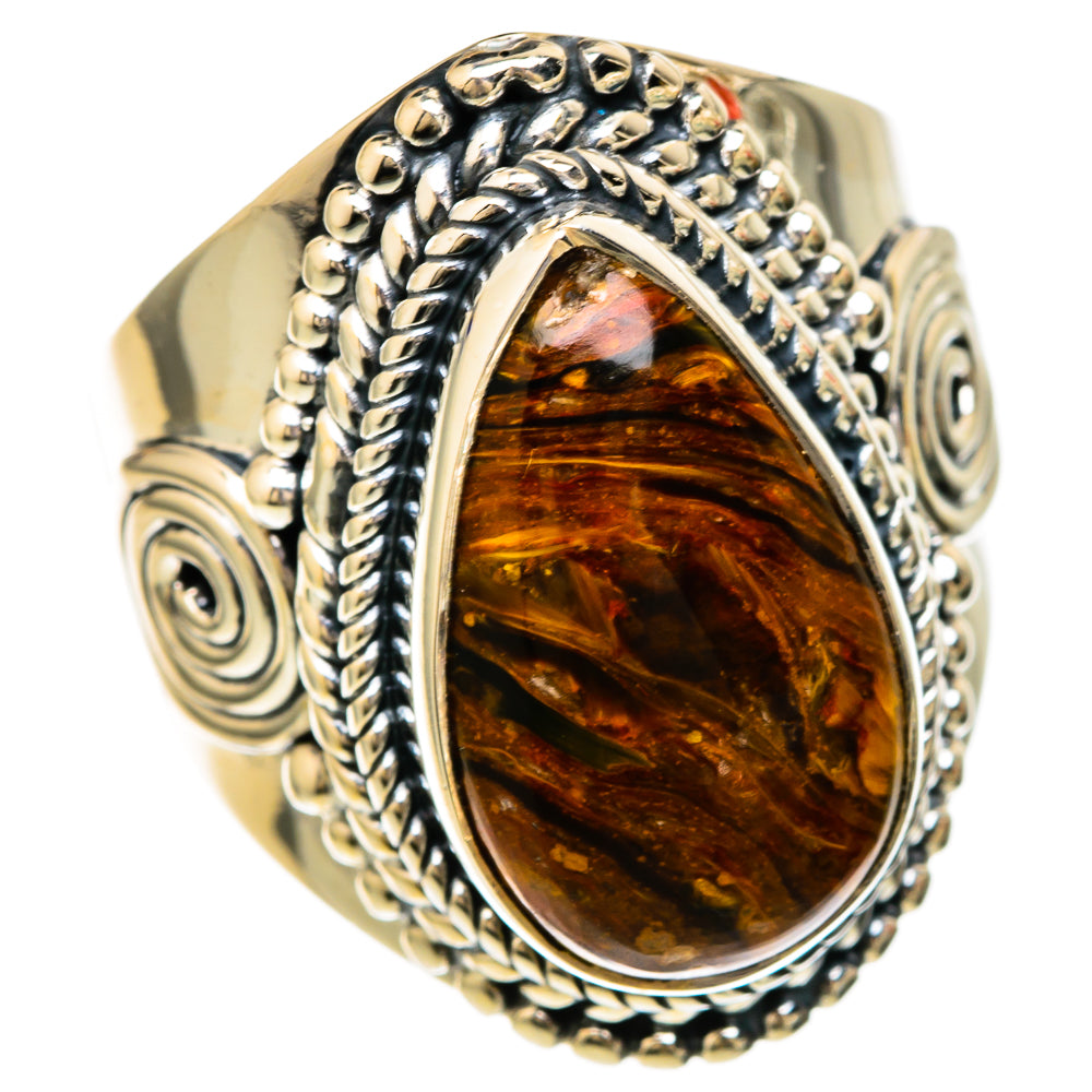Golden Pietersite Rings handcrafted by Anasilvercos - RING104269 - Photo 2